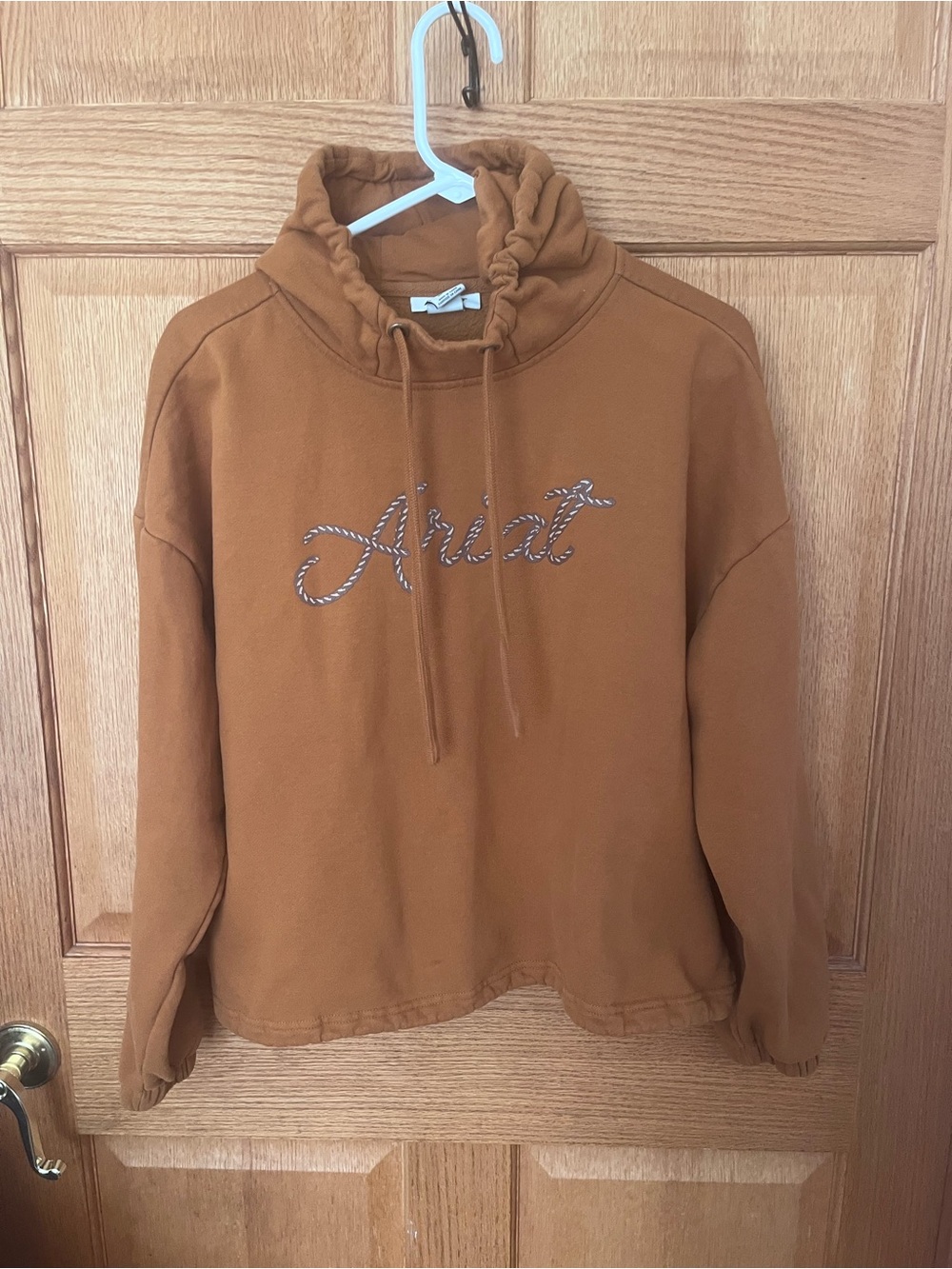 Ariat Chestnut Brown Pullover Hoodie with Funnel Neck